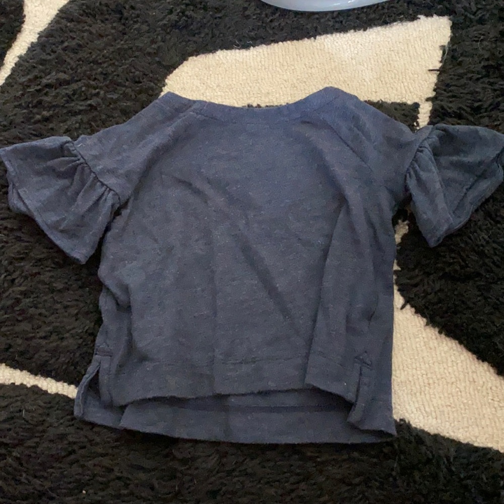 Crewcuts navy ruffle sleeve shirt size 2